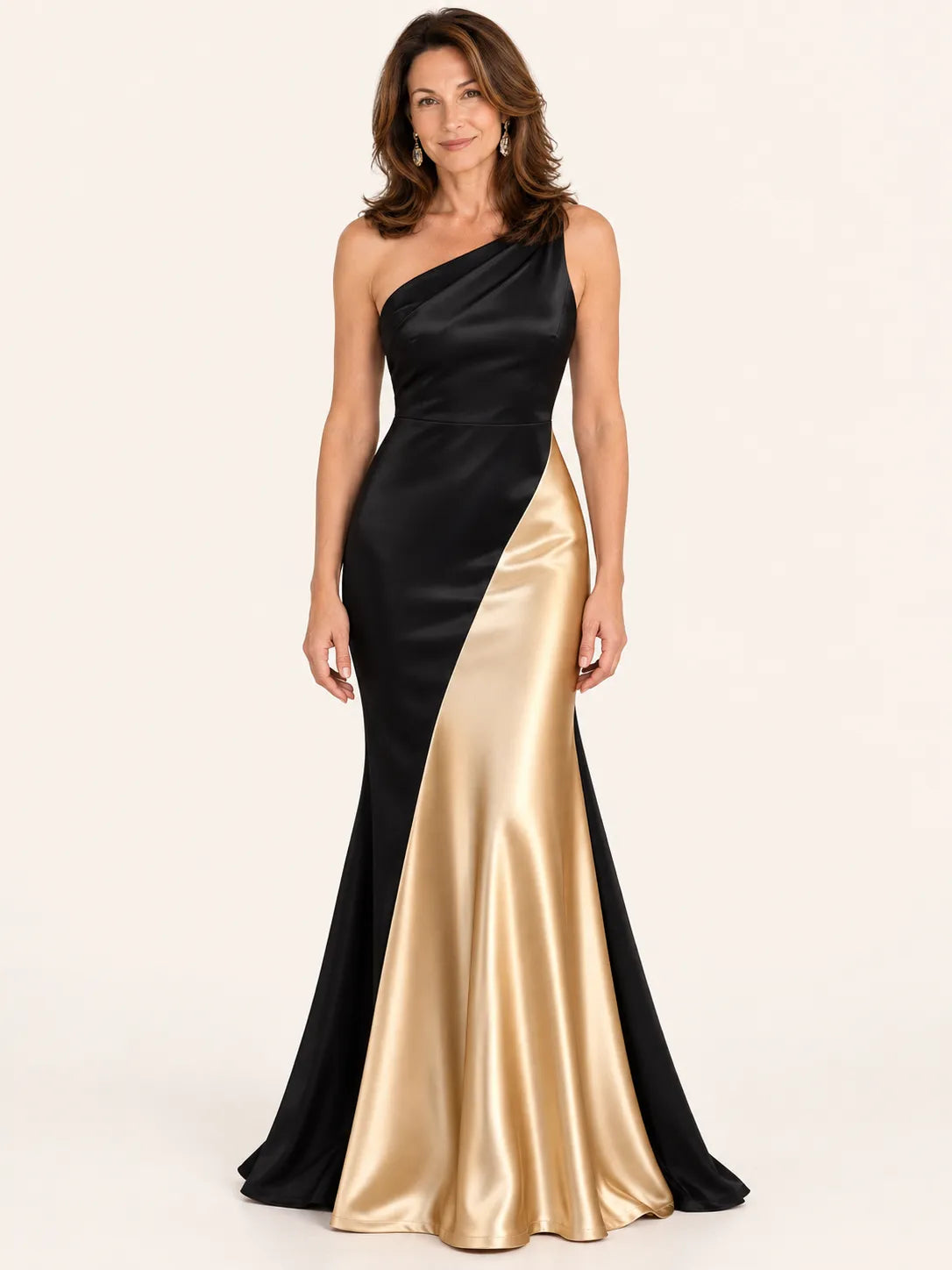 Serena Contrast Satin Mermaid Gown