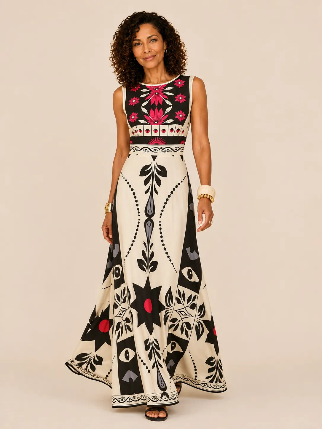 Maribel Floral A-Line Maxi Dress