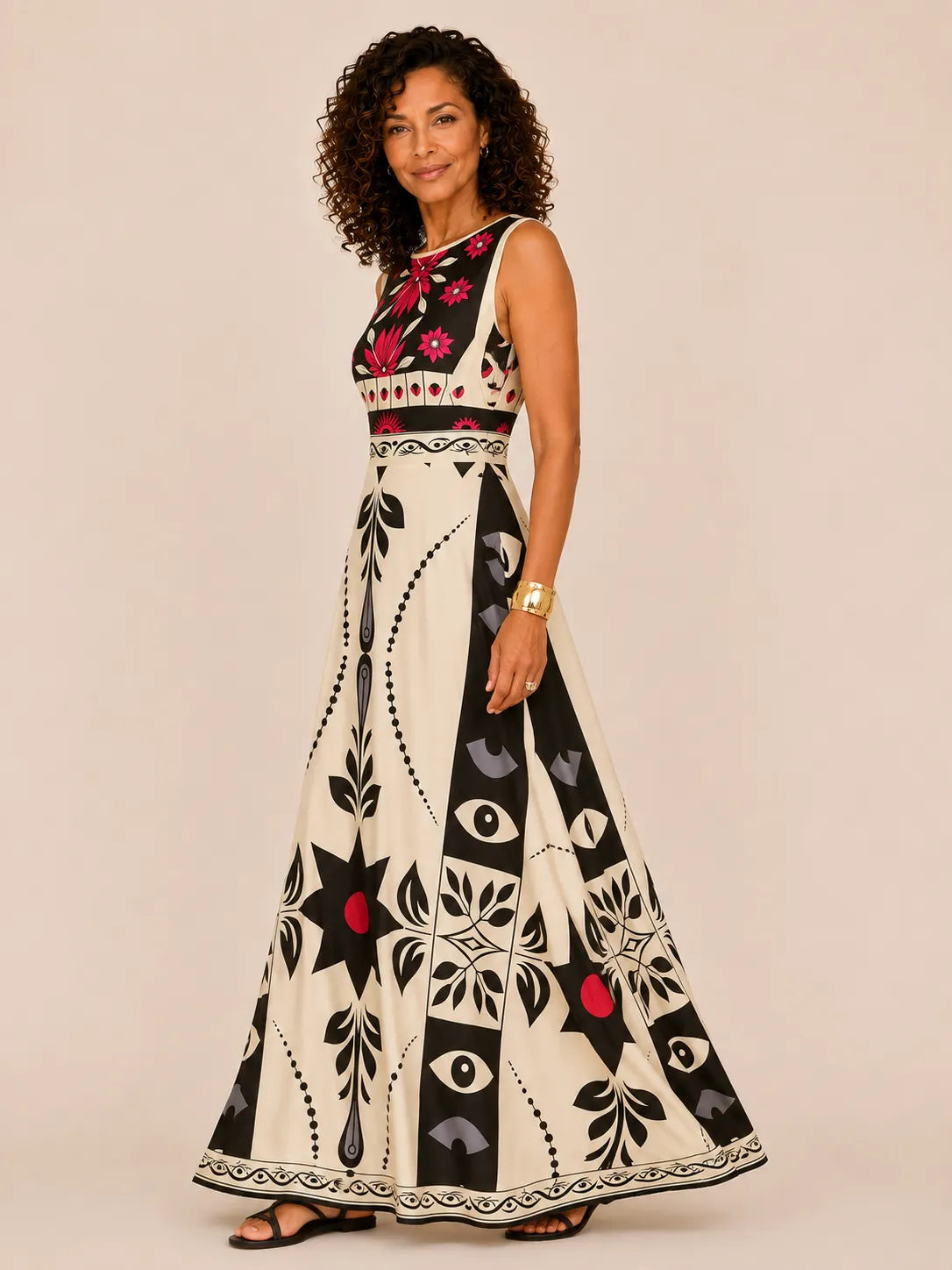 Maribel Floral A-Line Maxi Dress