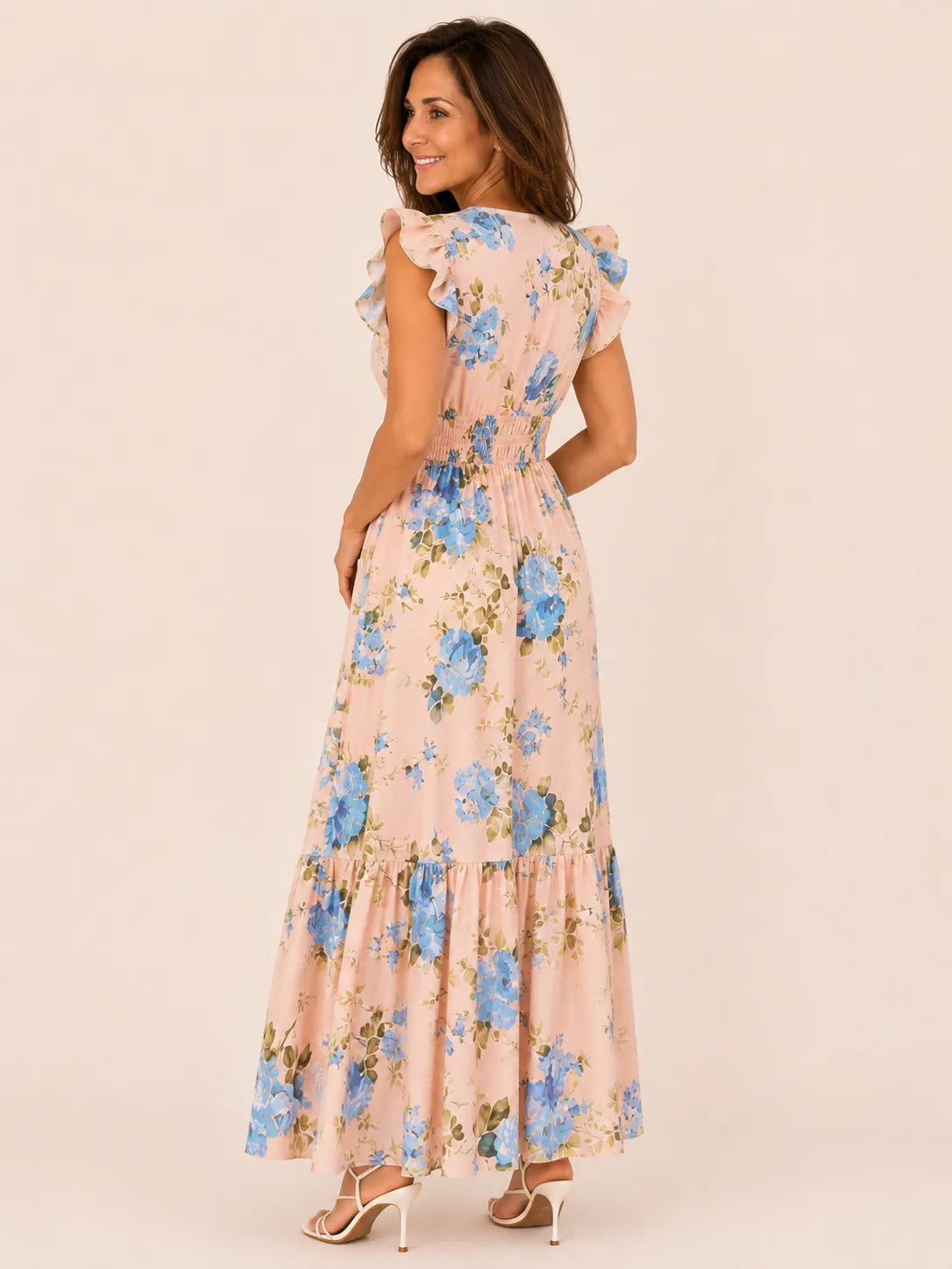 Elena Pink Stripe A-Line Dress