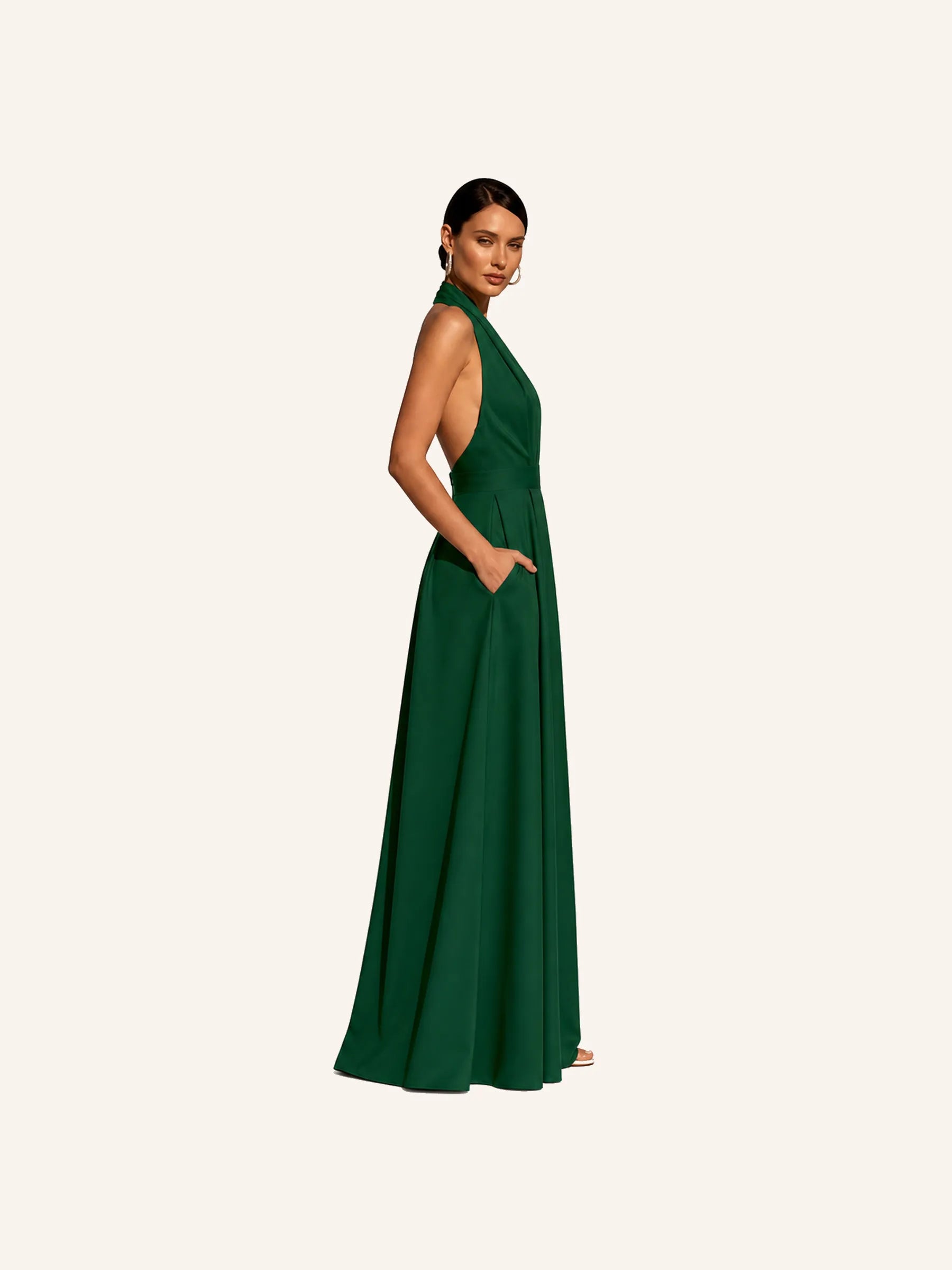 Celeste Halter Wide-Leg Jumpsuit