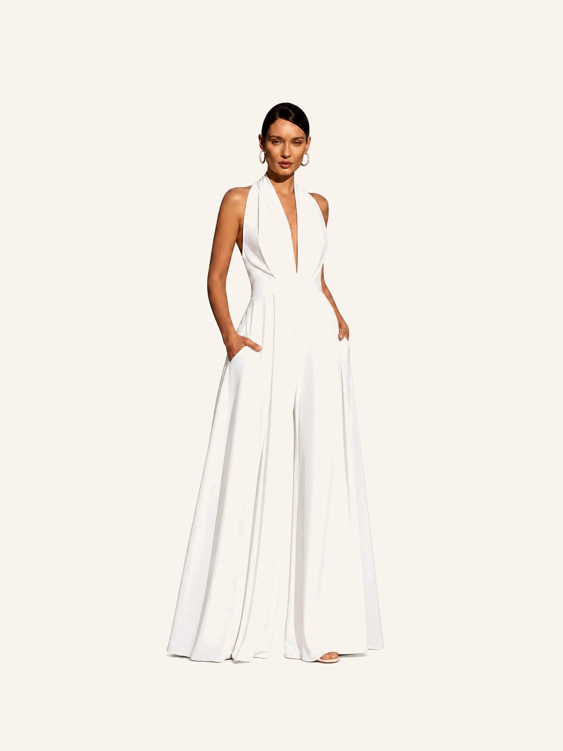 Celeste Halter Wide-Leg Jumpsuit