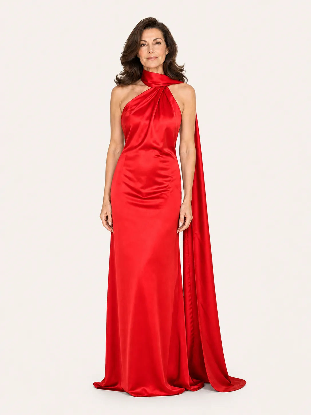 Purabrillo Mira Satin Halter Maxi Dress