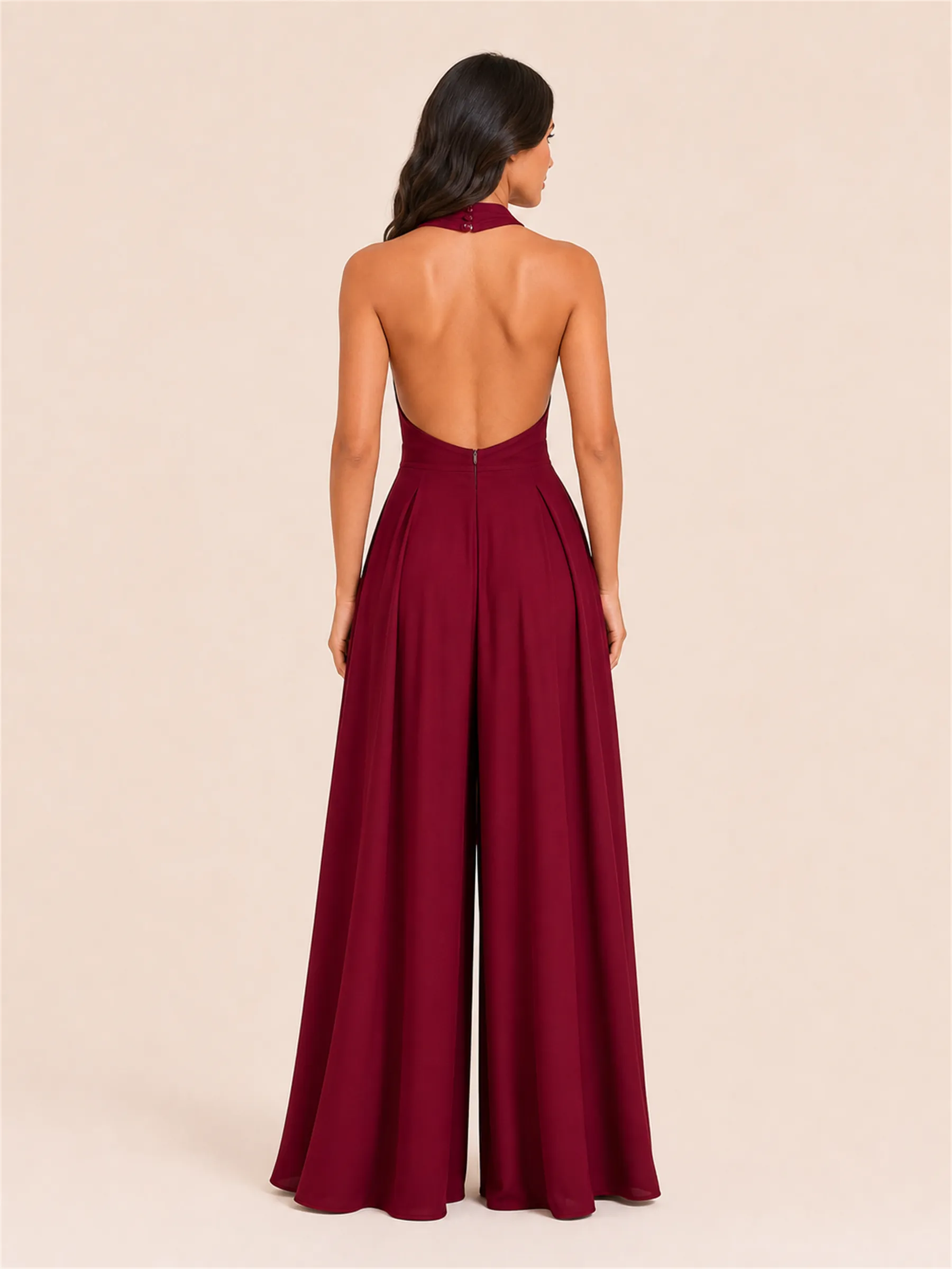 Serena Halter Wide-Leg Jumpsuit