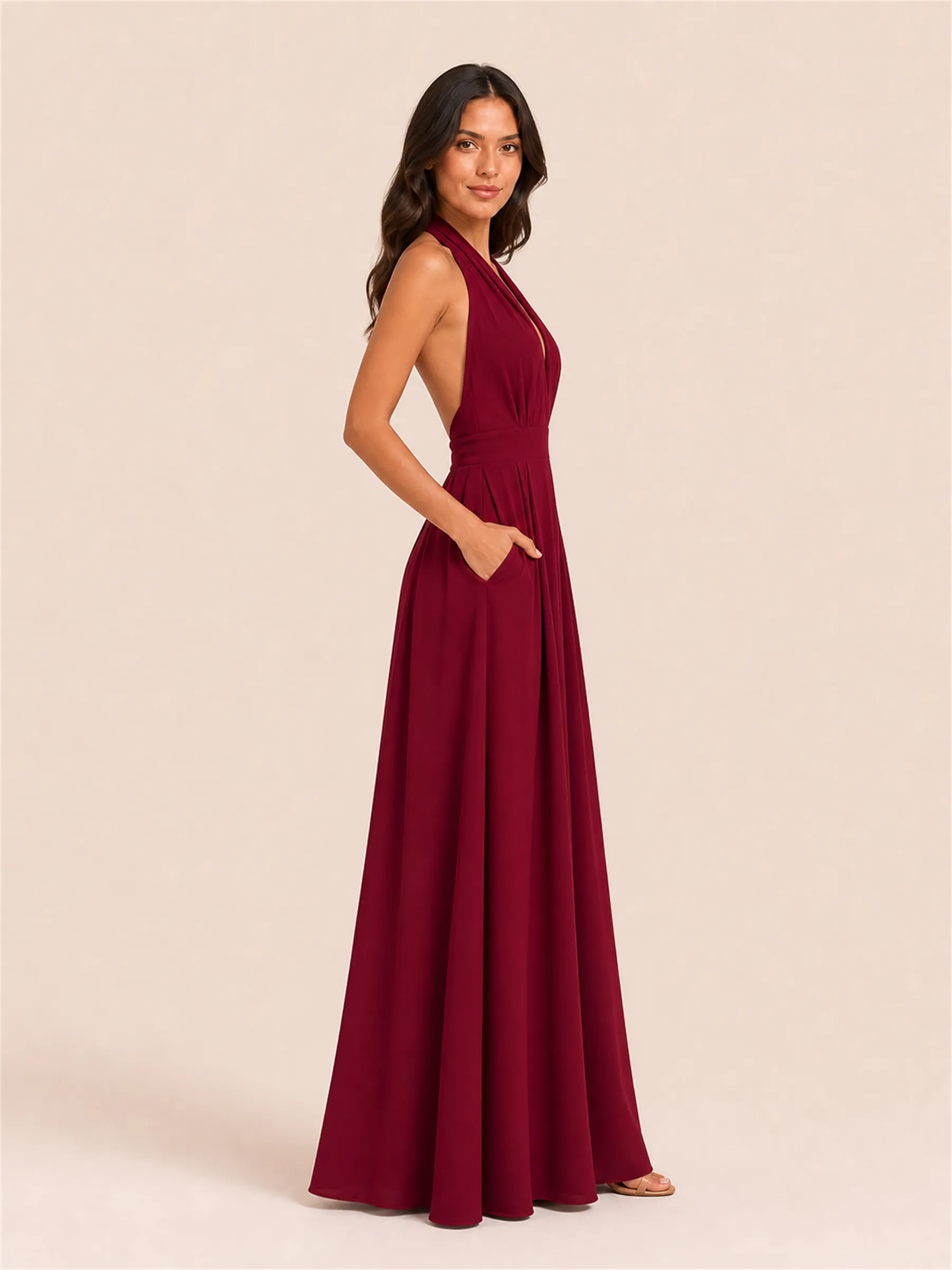 Serena Halter Wide-Leg Jumpsuit