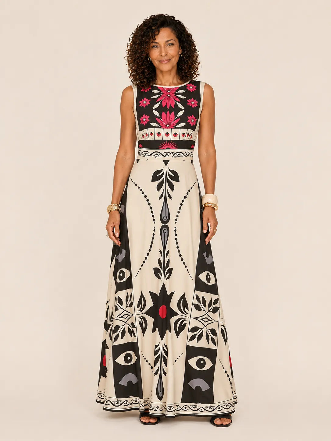 Maribel Floral A-Line Maxi Dress