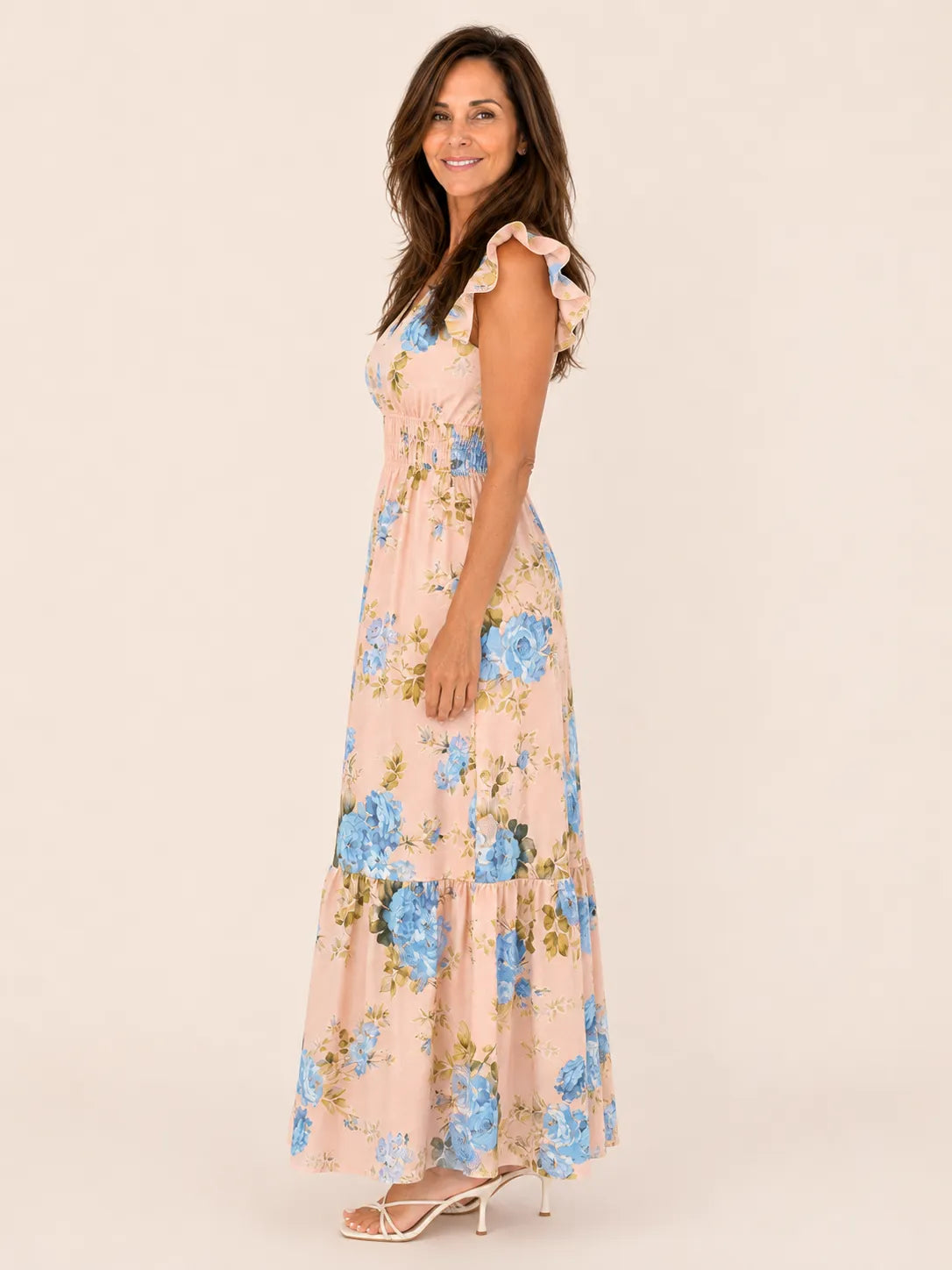 Elena Pink Stripe A-Line Dress