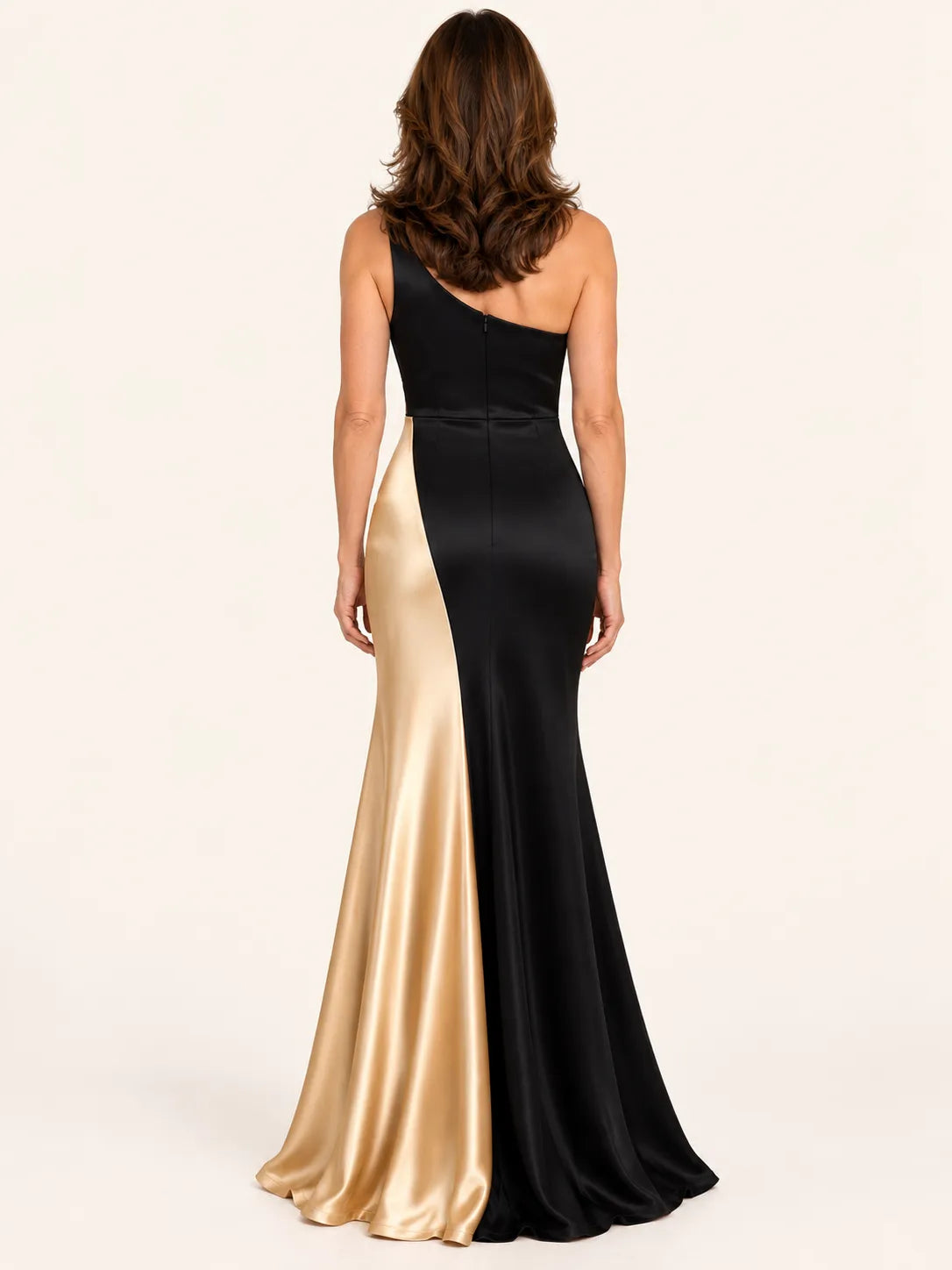 Serena Contrast Satin Mermaid Gown