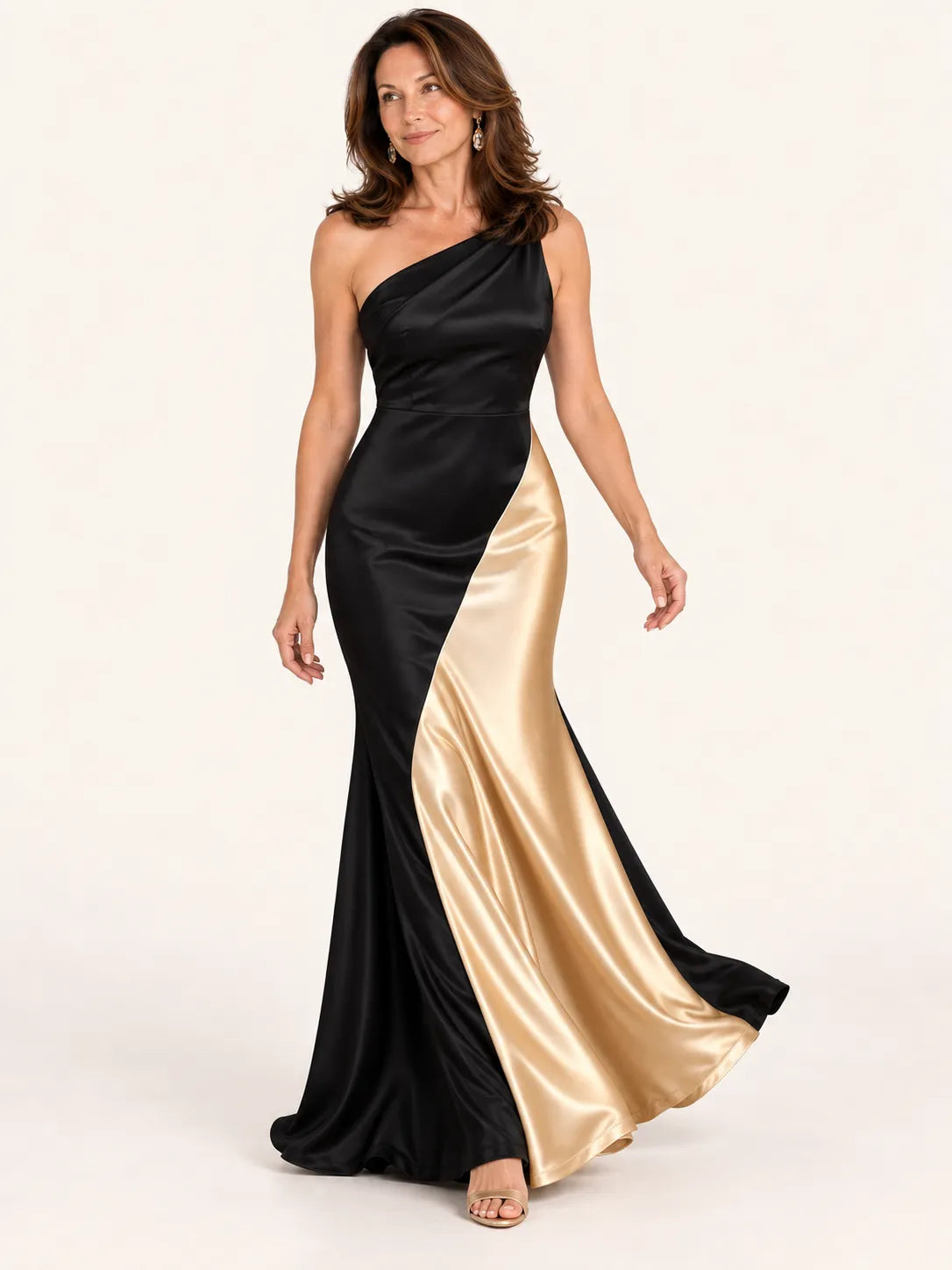 Serena Contrast Satin Mermaid Gown