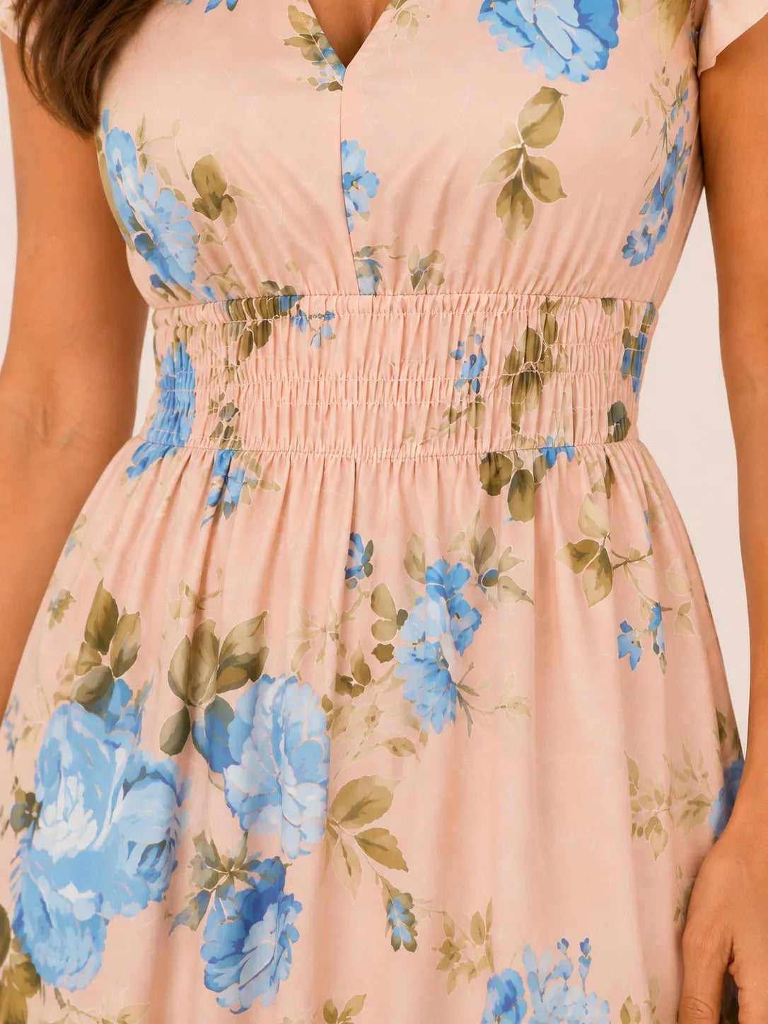 Elena Pink Stripe A-Line Dress