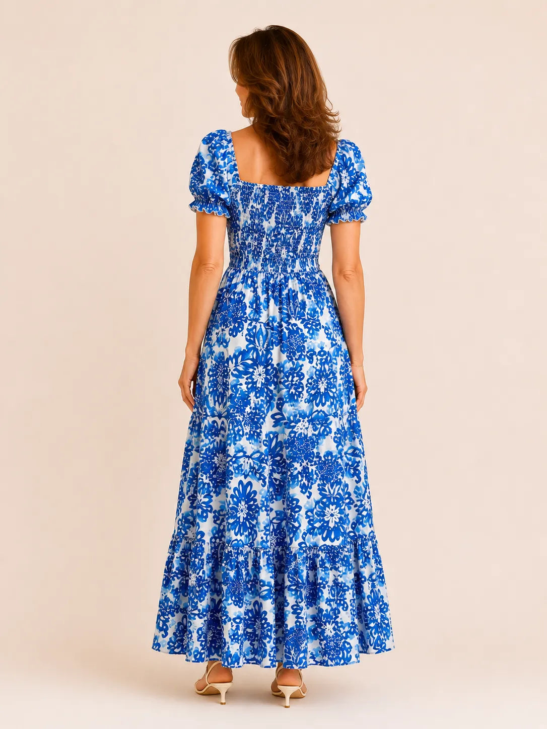 Celeste Blue Floral Midi Dress