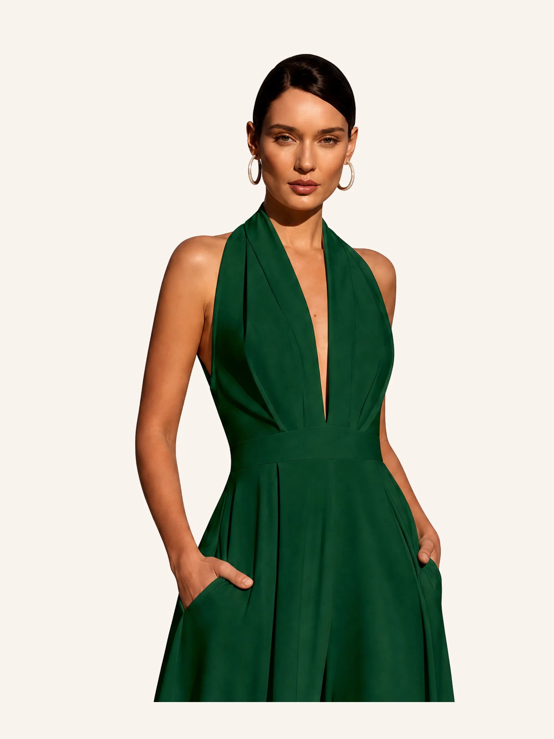 Celeste Halter Wide-Leg Jumpsuit