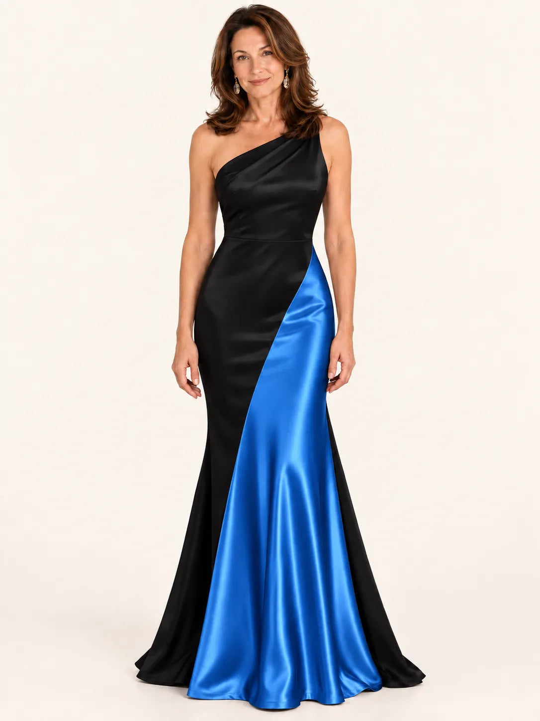 Serena Contrast Satin Mermaid Gown
