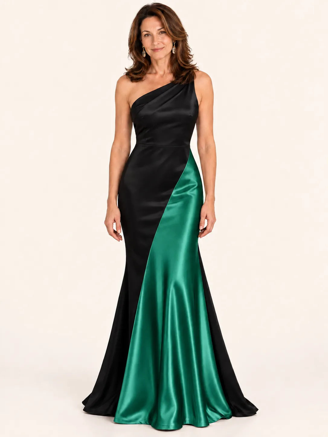 Serena Contrast Satin Mermaid Gown