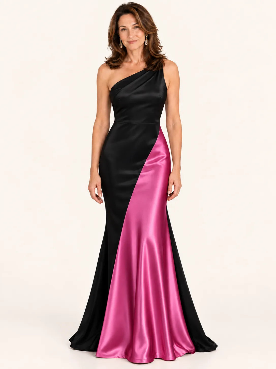 Serena Contrast Satin Mermaid Gown