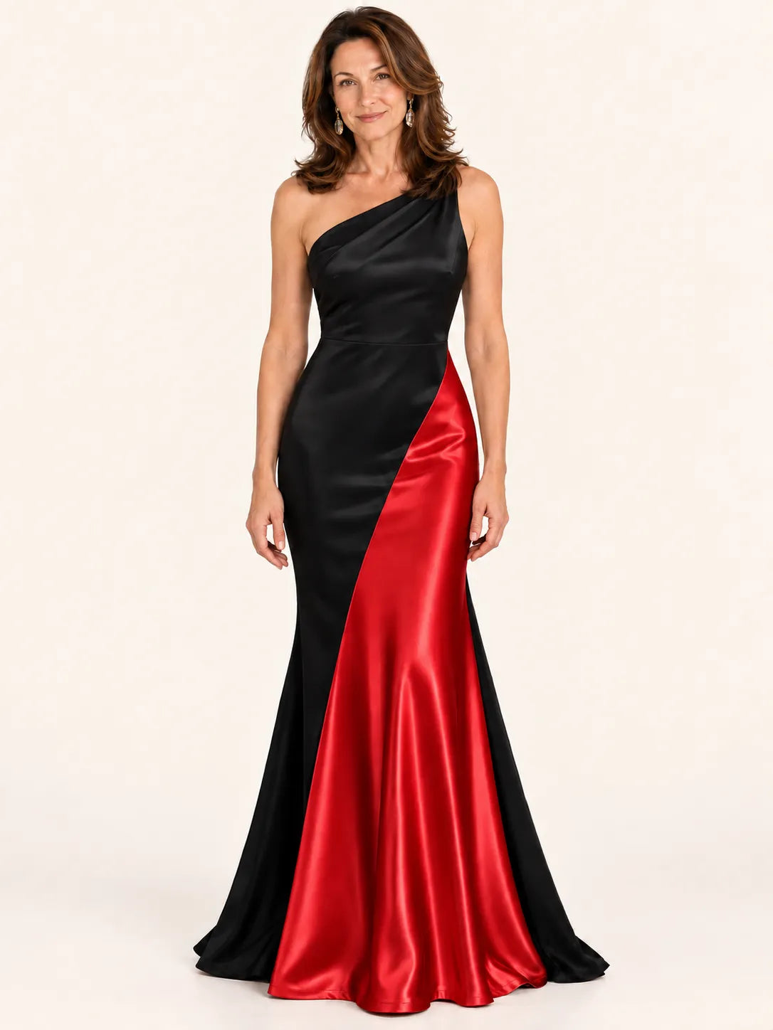 Serena Contrast Satin Mermaid Gown