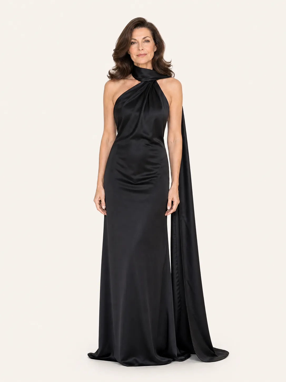Purabrillo Mira Satin Halter Maxi Dress