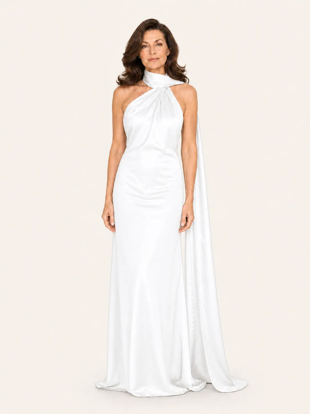 Purabrillo Mira Satin Halter Maxi Dress