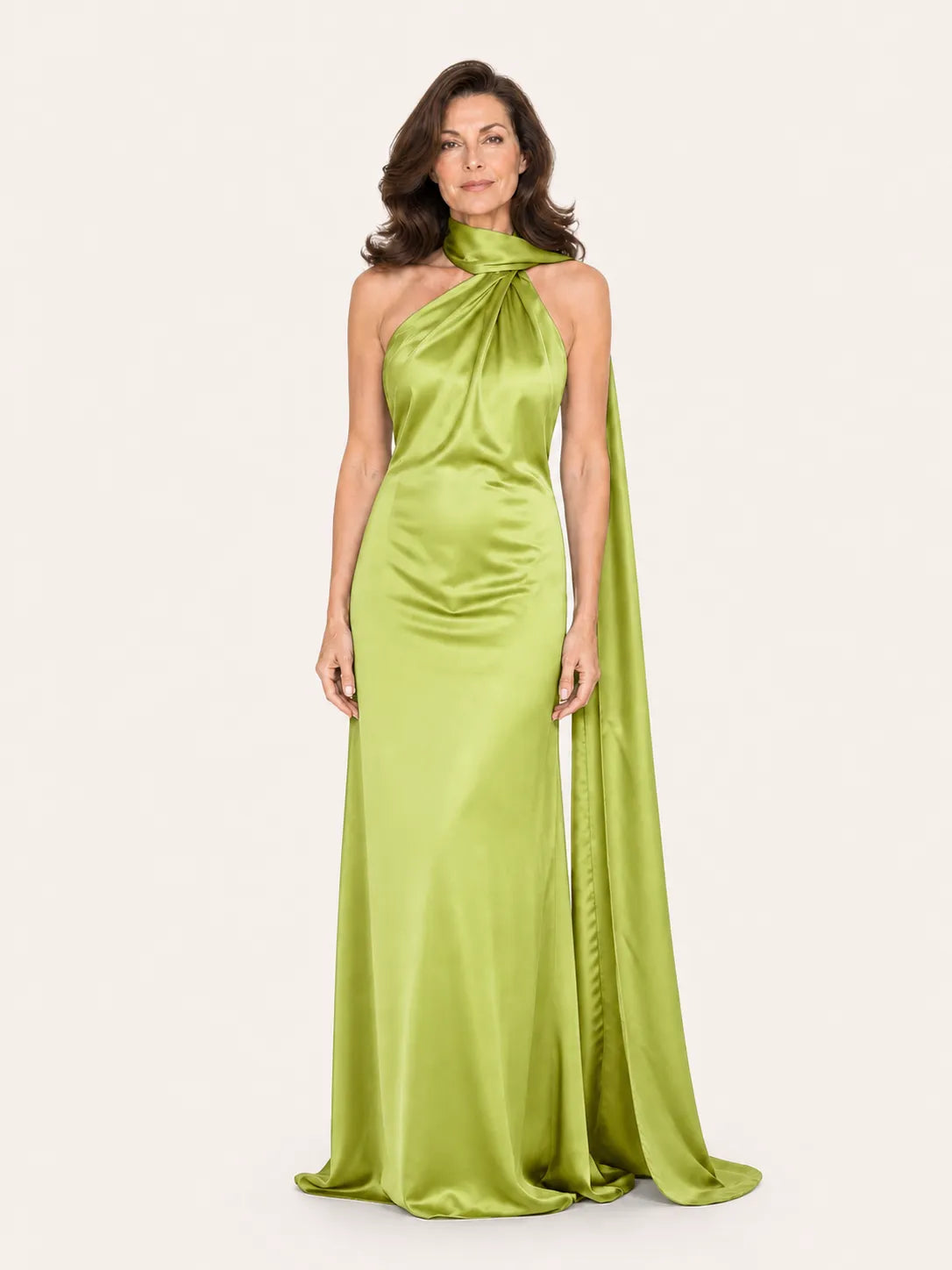 Purabrillo Mira Satin Halter Maxi Dress