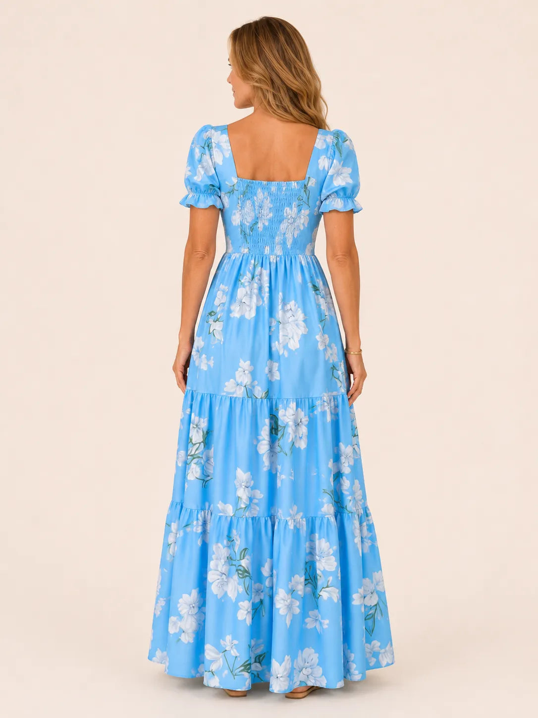 Celina Blue Floral Maxi Dress
