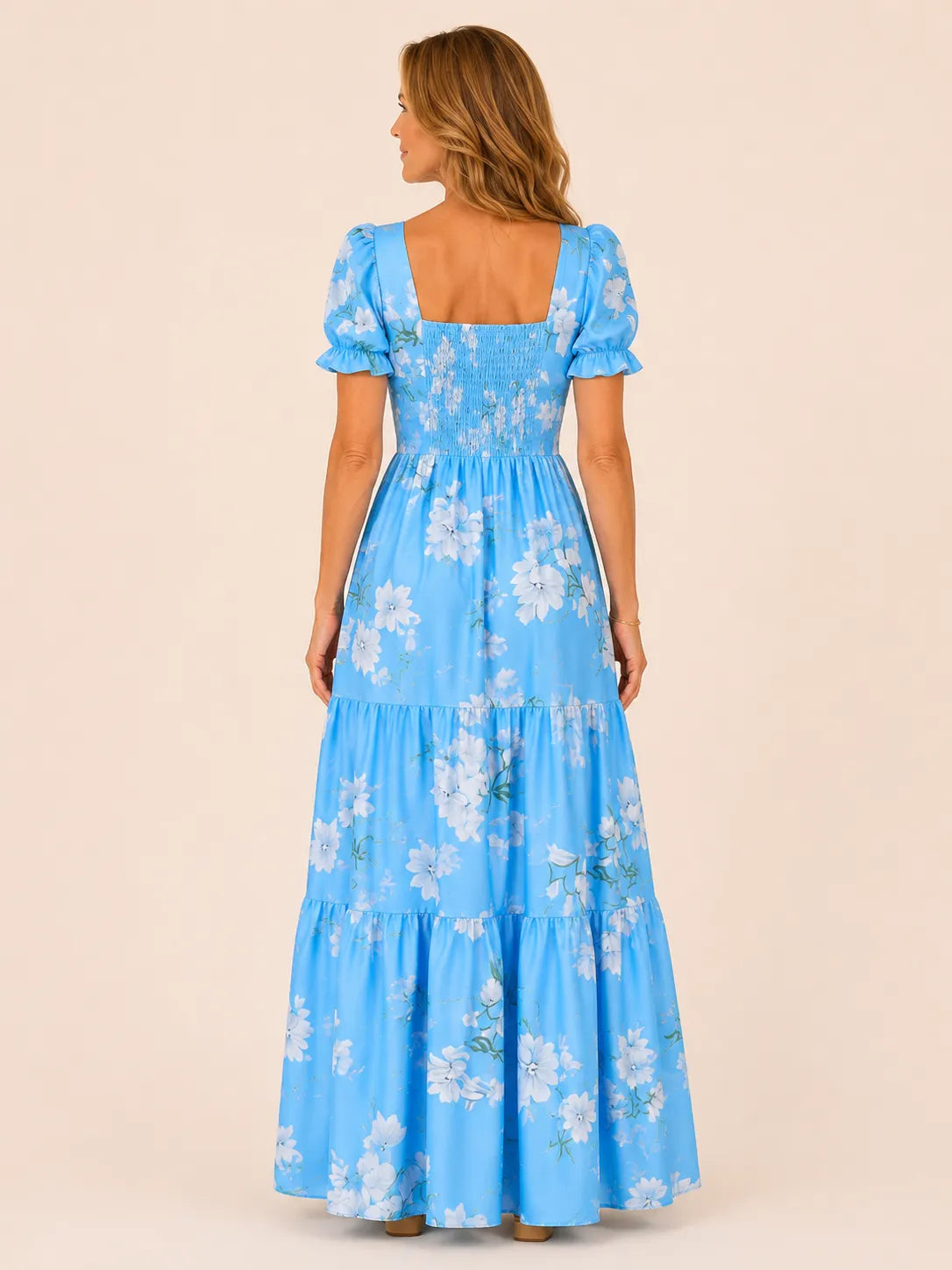Celina Blue Floral Maxi Dress